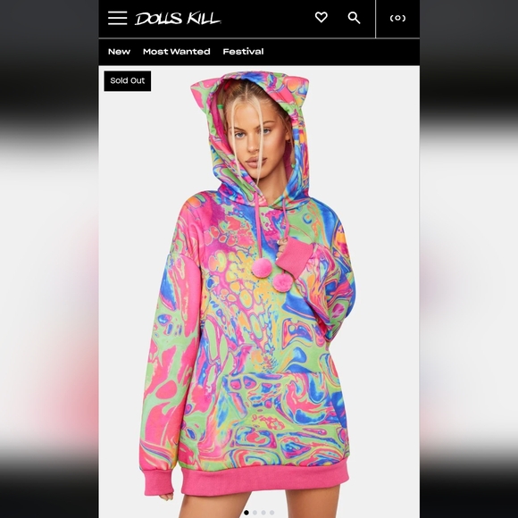 Dolls Kill Acid Amoeba Oversized Hoodie - Picture 4 of 9